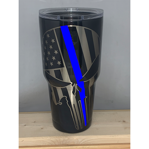 Thin Blue Line Skull — H3 CUSTOMS